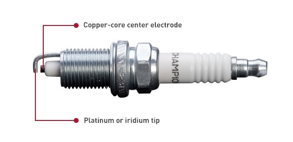 What are the different materials that spark plugs are made of?